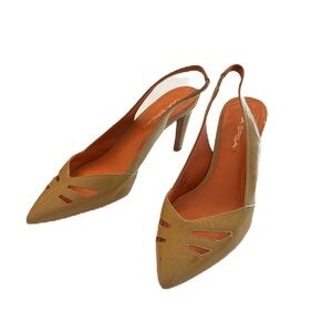 Via Spiga Nude Patent Leather Slingback Sandals Size 7